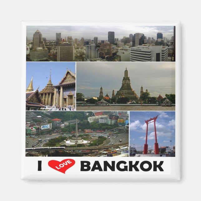 Aimant zTH005 j'aime Bangkok, Thaïlande, Asie, Fridge (Devant)