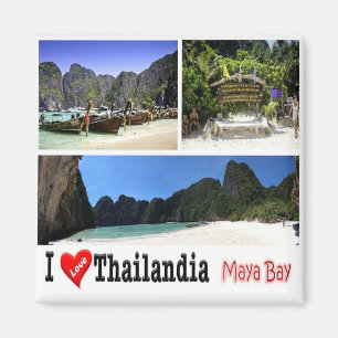 Aimant zTH011 j'aime MAYA BAY KRABI Thailand Asia, Fridge