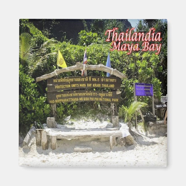 Aimant zTH023 MAYA BAY dans la côte de Krabi, Thaïlande,  (Devant)