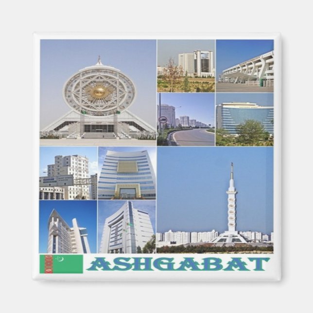 Aimant zTM003 collage de ASHGABAT, Turkménistan, Fridge (Devant)