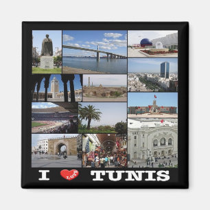 Aimant zTN015 TUNISIA I Love, Mosaic, Africa, Fridge