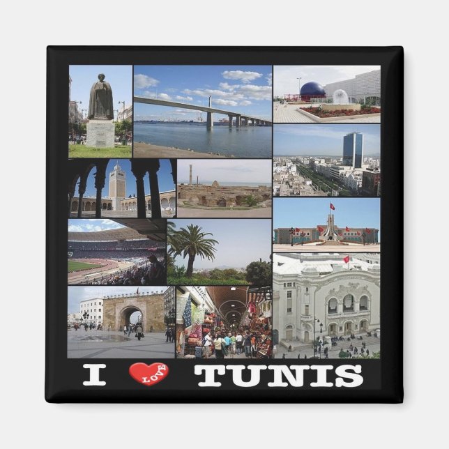 Aimant zTN015 TUNISIA I Love, Mosaic, Africa, Fridge (Devant)