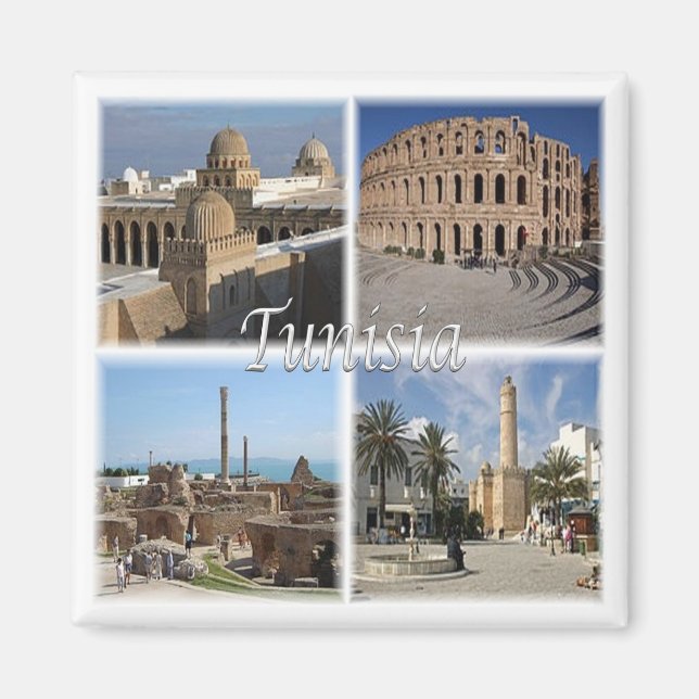Aimant zTN018 TUNISIA, Mosaic, Africa, Fridge (Devant)
