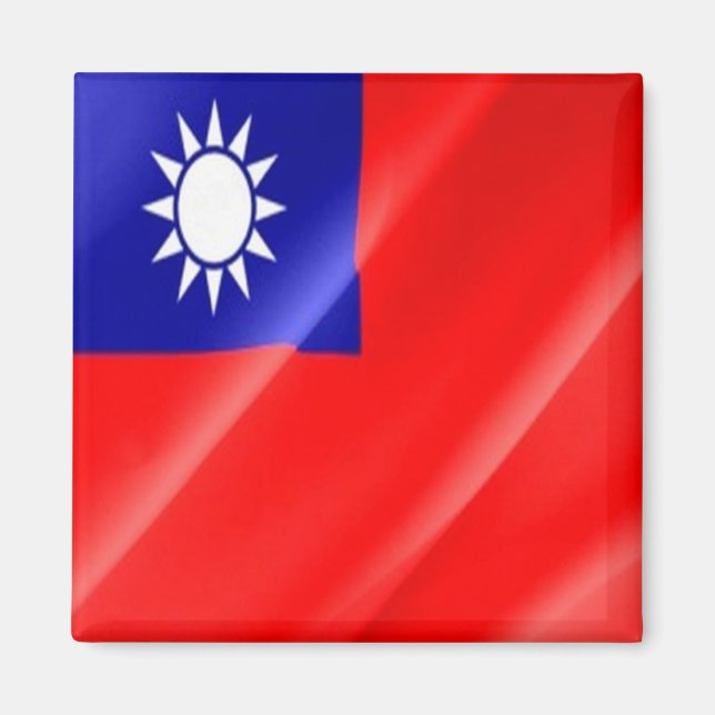 Aimant zTW002 TAIWANESE Drapeau, Taiwan Formosa, Frigo (Devant)