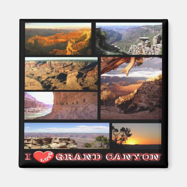 Aimant zUS148 GRAND CANYON I Love, Mosaic, Arizona, Réfri (Devant)