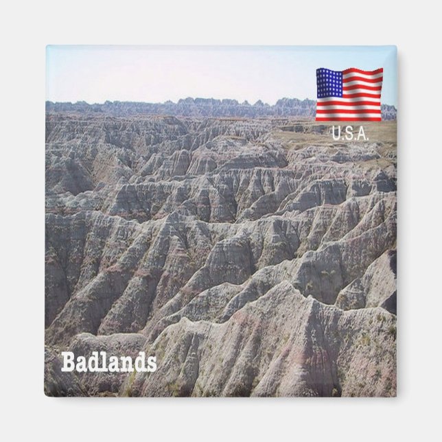 Aimant zUS189 BADLANDS, Dakota du Sud, Amérique, Réfrigér (Devant)