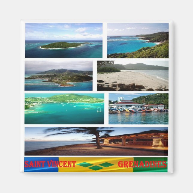Aimant zVC003 SAN VINCENT et GRENADINE, mosaïque, réfrigé (Devant)