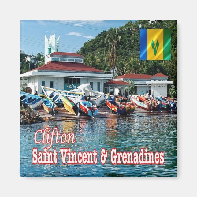Aimant zVC009 CLIFTON,  Saint Vincent Grenadines, Fridge (Devant)