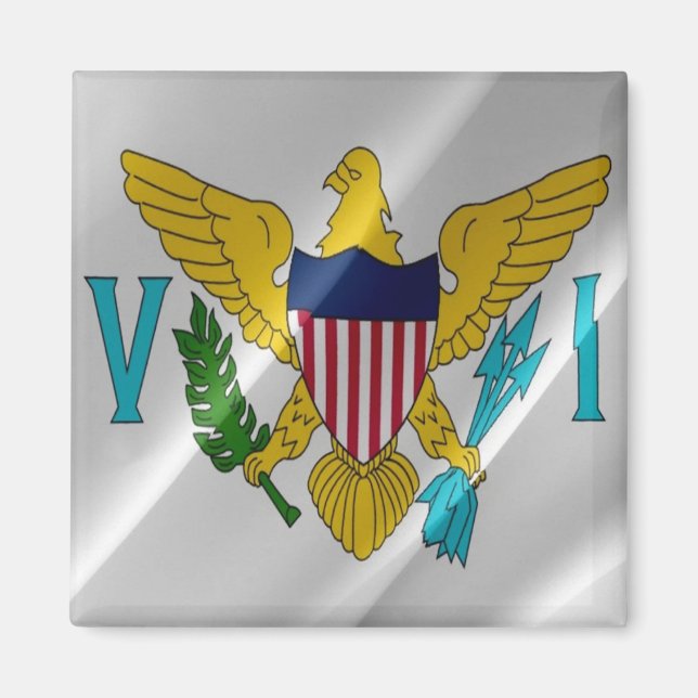 Aimant zVI002 VIRGIN ISLANDS, Drapeau, Amérique, Réfrigér (Devant)