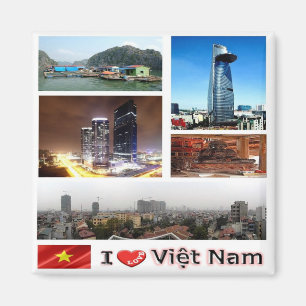 Aimant zVN011 VIETNAM I Love, Mosaïque, Asie, Réfrigérate