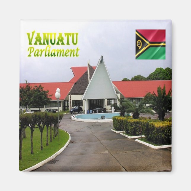 Aimant zVU010 VANUATU, Parlement, Océanie, Frigo (Devant)