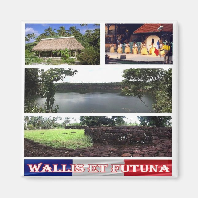 Aimant zWF003 WALLIS ET FUTUNA, Mosaïque, Réfrigérateur (Devant)