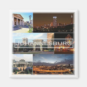 Aimant zZA028 JOHANNESBURG, Mosaïque, Afrique du Sud, Réf