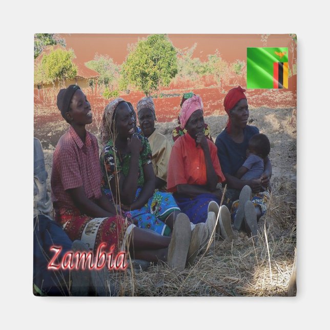 Aimant zZM009 ZAMBIE, Femmes zambiennes, Afrique, Réfrigé (Devant)