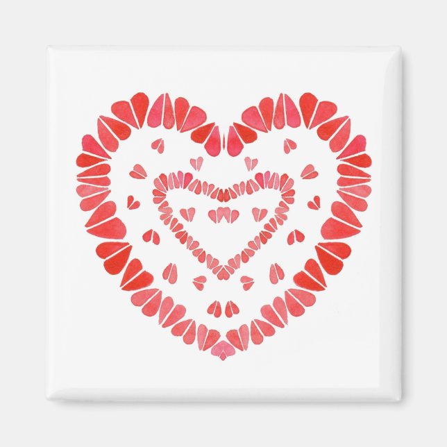 Aimants carrés COEURS DOUX (Devant)