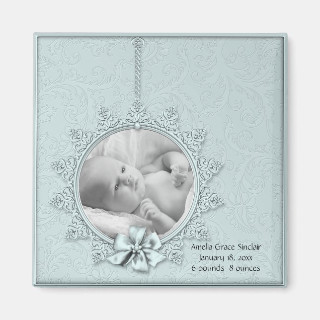 Aimants d'annonce de naissance avec photo de bébé (Devant)
