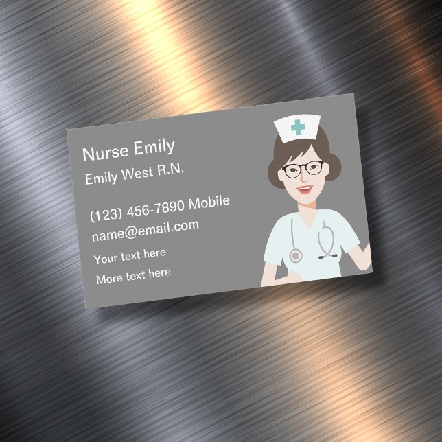 Aimants de carte de visite pour infirmière simple  (Créateur téléchargé)