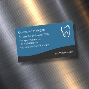 Aimants de cartes de visite de dentiste élégants d