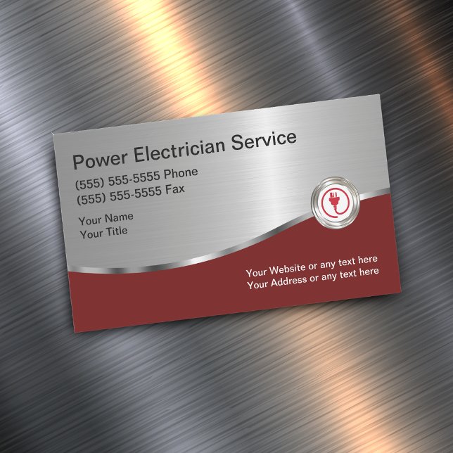 Aimants de cartes de visite d'électricien moderne (Créateur téléchargé)