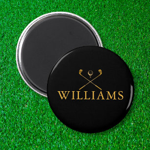 Aimants de clubs de golf personnalisés noir et or