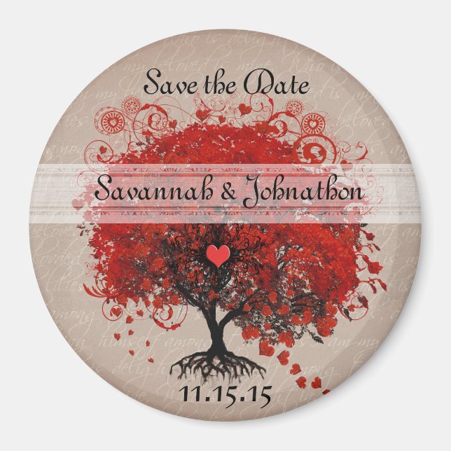 Aimants de date de sauvegarde d'arbre de feuille d (Devant)