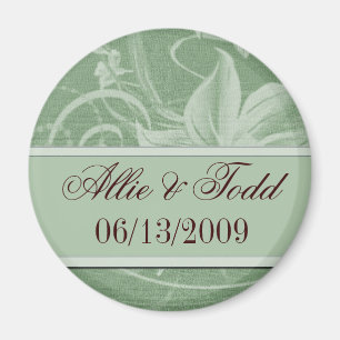 Aimants de date de sauvegarde vert sauge personnal