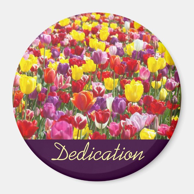 Aimants de dédicace Fleurs de Tulipe de Printemps  (Devant)