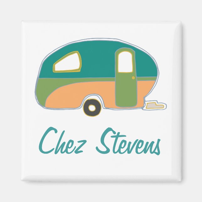 Aimants de design de caravane rétro personnalisés (Devant)