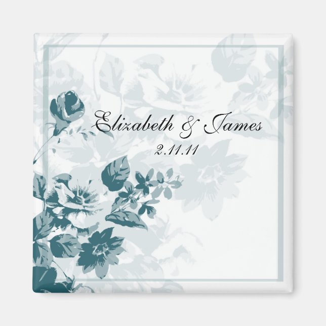 Aimants de Faveur de Mariage Fleur Élégante Sarcel (Devant)