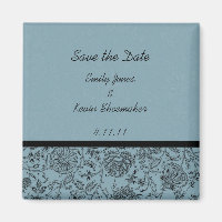 Aimants de Faveur de Mariage Papier Peint Fleur Bl