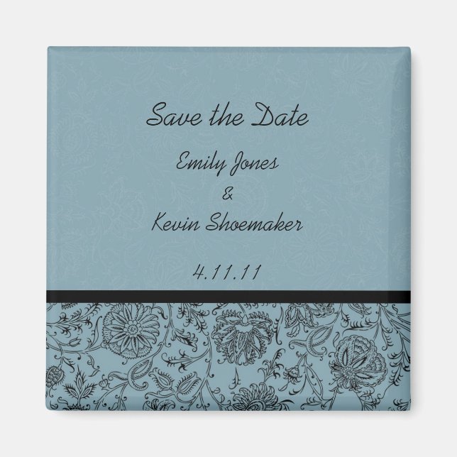 Aimants de Faveur de Mariage Papier Peint Fleur Bl (Devant)