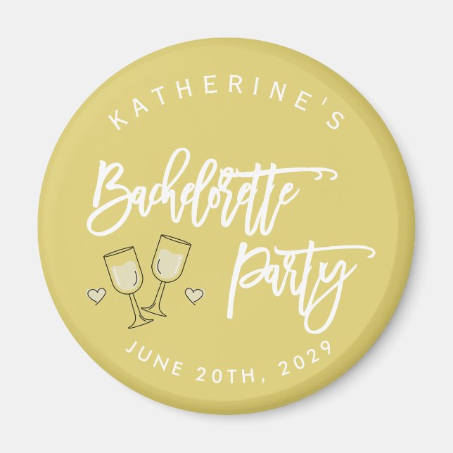 Aimants de fête de bachelorette jaune Citrus d'Île (Devant)