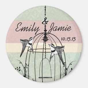 Aimants de mariage à cage d'oiseau ou personnalisé