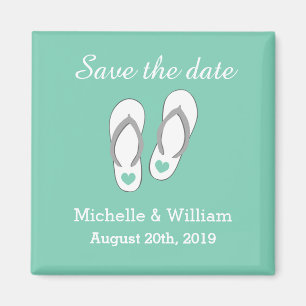 Aimants de mariage à save the date slipper de plag