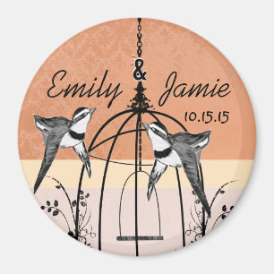 Aimants de mariage Cage à Oiseaux Corail ou Person