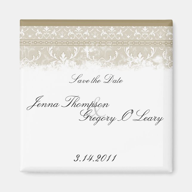 Aimants de mariage élégants vintage (Devant)