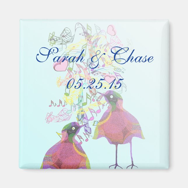 Aimants de mariage pour oiseaux de l'amour (Devant)