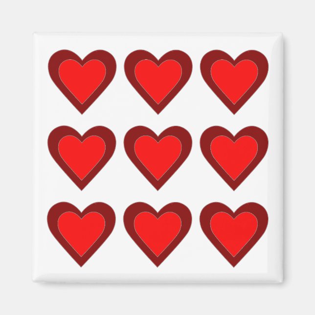 Aimants de mariage rouges de la Saint-Valentin Cœu (Devant)