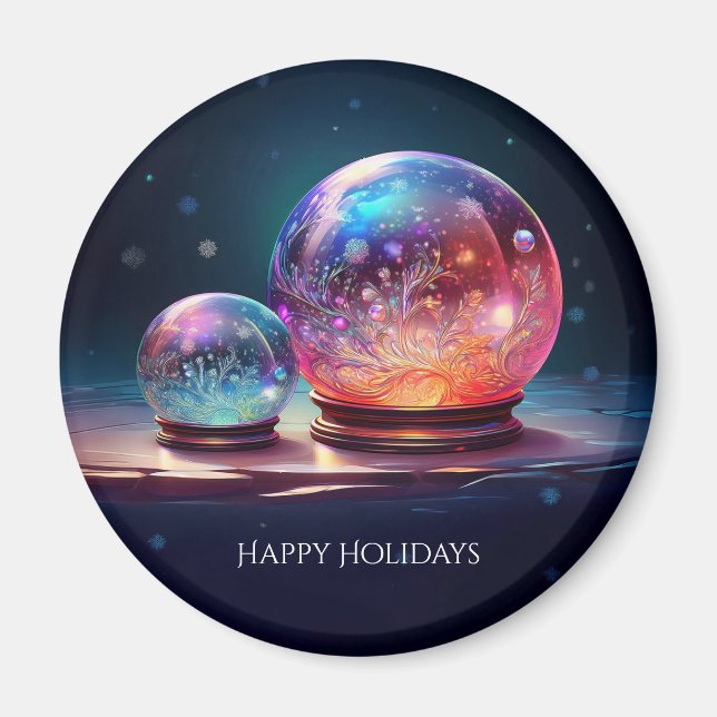 Aimants de Noël Boules de Neige en Cristal (Devant)