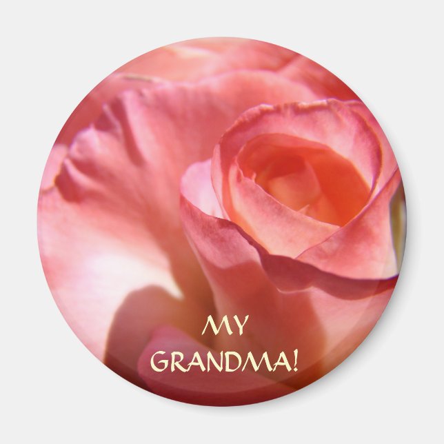 Aimants Fleur de Rose Rose Pink MA MÈRE ! Aimant (Devant)