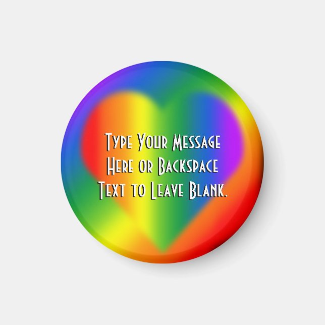 Aimants frigo gay pride Personnalisé Rainbow Love  (Devant)