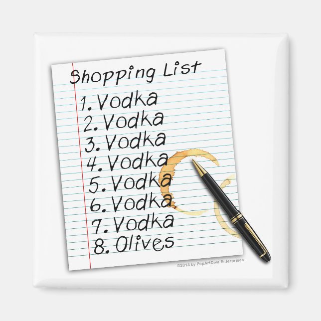 AIMANTS - LISTE DE COURSES VODKA (Devant)