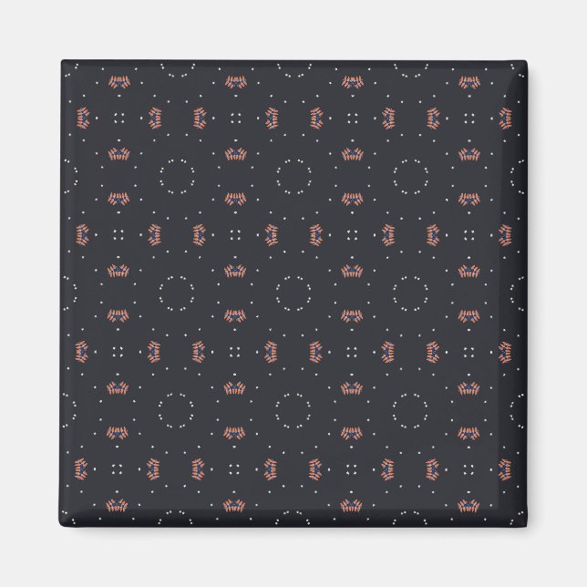Aimants motif vaisseau spatial et étoiles uniques (Devant)