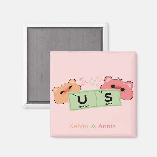 Aimants Oursons Mignons Amoureux (Recto/Verso)