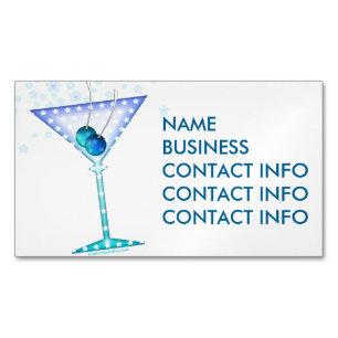 AIMANTS POUR CARTES DE VISITE - BLUE MARTINI