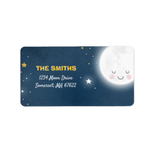 Aimé à la lune et aux étiquettes de adresse