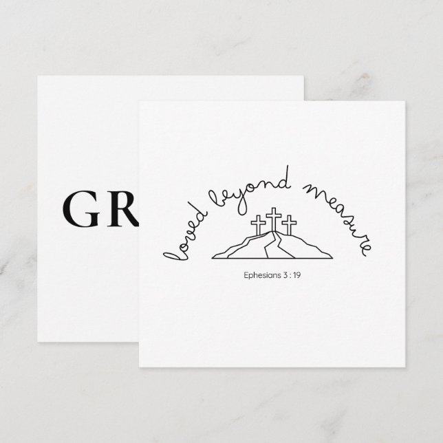 Aimé au-delà de l'invitation Carte chrétienne Foi (Devant / Derrière)