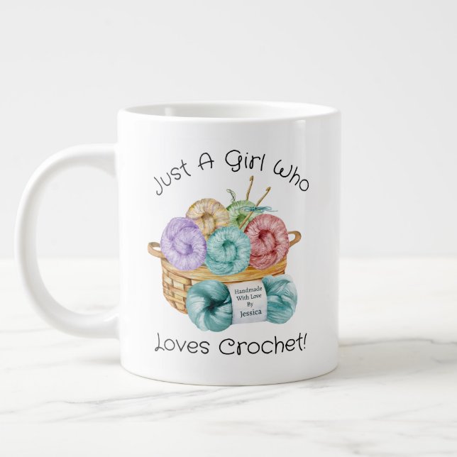 Aime Crochet Personnalisé Géant Mug Café (Gauche)