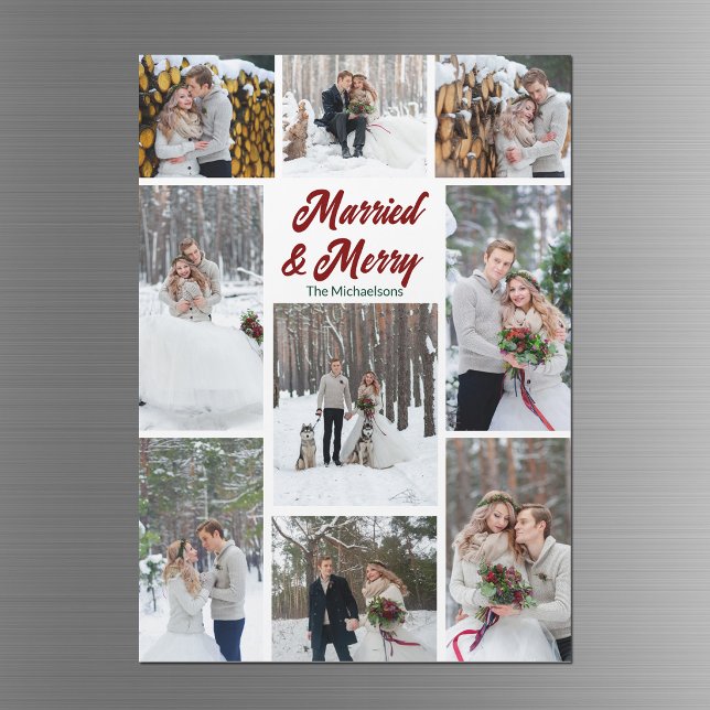 Aimé & Joyeux Noël Collage de Photos Aimant (Créateur téléchargé)