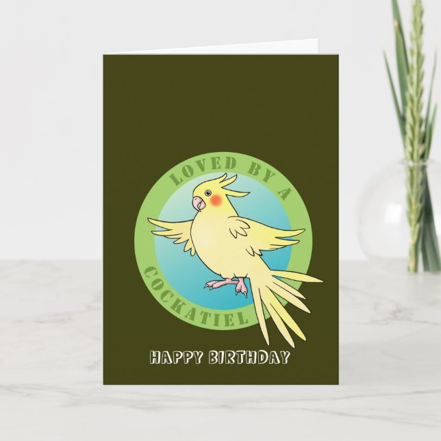 Aimé par une carte d'anniversaire d'oiseau de (Devant)